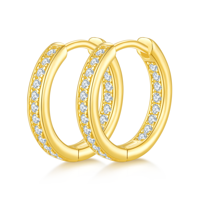 单排对半耳环S925银Moissanite厘石D级0.32ct